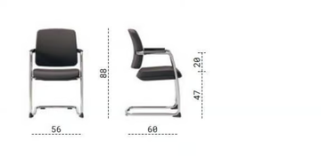 OSCAR - Cantilever fabric training chair with armrests by Las Mobili - view 3
